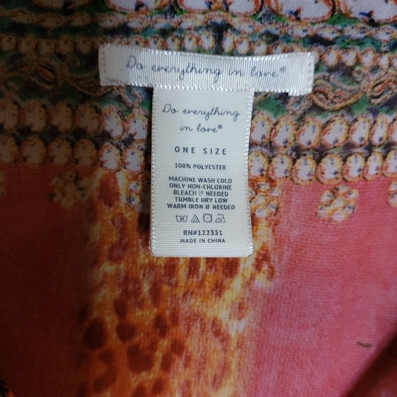 Do Everything In Love* Boho Tunic* Red Multi-colored* One Size Fits All - Picture 5 of 5